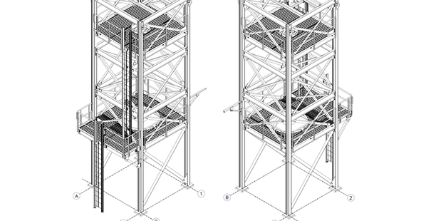 Steel structure connection engineering design shown on a CAD monitor with structural drawings, connection calculations, and analysis results.